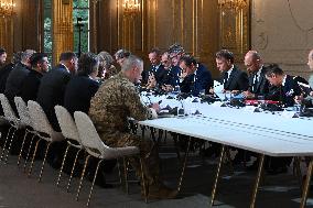 Meeting between Macron and Zelensky at Elysee Palace - Paris