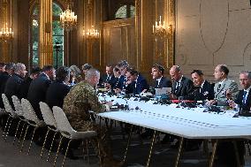 Meeting between Macron and Zelensky at Elysee Palace - Paris