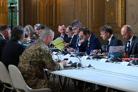 Meeting between Macron and Zelensky at Elysee Palace - Paris