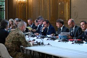 Meeting between Macron and Zelensky at Elysee Palace - Paris