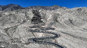 Winding Panlong Ancient Road in Kashgar