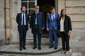 French PM Francois Bayrou meets Socialist Party leaders in Paris FA