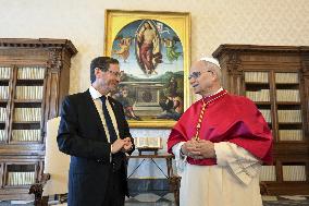 Pope Leo XIV Meets Israel Isaac Herzog - Vatican
