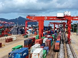 International Freight Train in Lianyungang