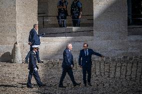 Francois Bayrou And Sebastien Lecornu At Farewell To Thierry Burkhard Arms Ceremony - Paris