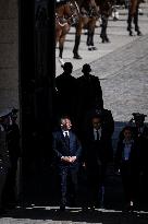 Francois Bayrou And Sebastien Lecornu At Farewell To Thierry Burkhard Arms Ceremony - Paris