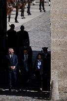 Francois Bayrou And Sebastien Lecornu At Farewell To Thierry Burkhard Arms Ceremony - Paris