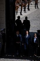 Francois Bayrou And Sebastien Lecornu At Farewell To Thierry Burkhard Arms Ceremony - Paris