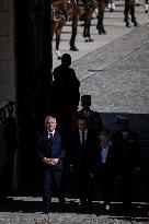 Francois Bayrou And Sebastien Lecornu At Farewell To Thierry Burkhard Arms Ceremony - Paris
