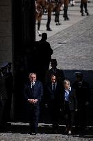 Francois Bayrou And Sebastien Lecornu At Farewell To Thierry Burkhard Arms Ceremony - Paris