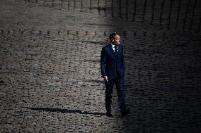 President Macron At Farewell To Thierry Burkhard Arms Ceremony - Paris