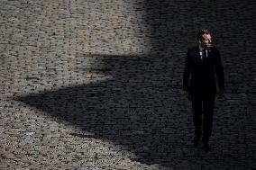 President Macron At Farewell To Thierry Burkhard Arms Ceremony - Paris
