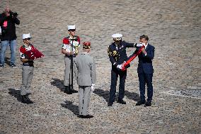 President Macron At Farewell To Thierry Burkhard Arms Ceremony - Paris