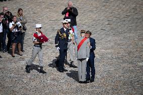 President Macron At Farewell To Thierry Burkhard Arms Ceremony - Paris