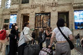 Train Strike Day At Milan Central Station - Italy