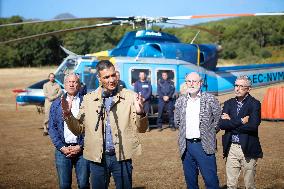 Sanchez Visits the Forestry Brigade Base in Tabuyo Del Monte - Spain