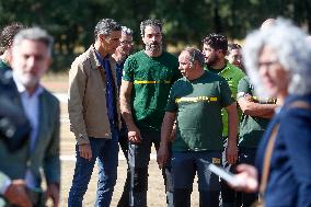 Sanchez Visits the Forestry Brigade Base in Tabuyo Del Monte - Spain