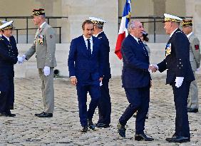 Farewell ceremony for Army General Thierry Burkhard at the Hôtel national des Invalides - Paris
