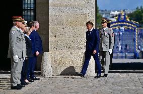 Farewell ceremony for Army General Thierry Burkhard at the Hôtel national des Invalides - Paris