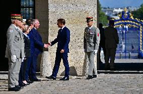 Farewell ceremony for Army General Thierry Burkhard at the Hôtel national des Invalides - Paris