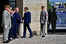 Farewell ceremony for Army General Thierry Burkhard at the Hôtel national des Invalides - Paris