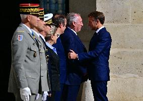 Farewell ceremony for Army General Thierry Burkhard at the Hôtel national des Invalides - Paris