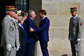 Farewell ceremony for Army General Thierry Burkhard at the Hôtel national des Invalides - Paris