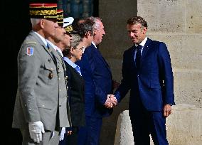 Farewell ceremony for Army General Thierry Burkhard at the Hôtel national des Invalides - Paris