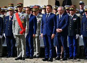 Farewell ceremony for Army General Thierry Burkhard at the Hôtel national des Invalides - Paris