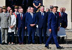 Farewell ceremony for Army General Thierry Burkhard at the Hôtel national des Invalides - Paris