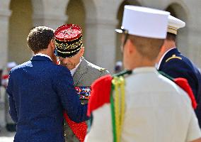 Farewell ceremony for Army General Thierry Burkhard at the Hôtel national des Invalides - Paris