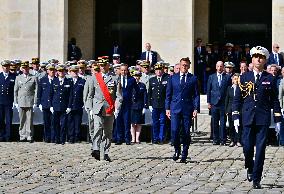 Farewell ceremony for Army General Thierry Burkhard at the Hôtel national des Invalides - Paris