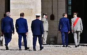 Farewell ceremony for Army General Thierry Burkhard at the Hôtel national des Invalides - Paris