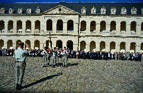 Farewell ceremony for Army General Thierry Burkhard at the Hôtel national des Invalides - Paris