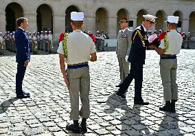 Farewell ceremony for Army General Thierry Burkhard at the Hôtel national des Invalides - Paris