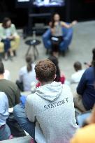 Minister Delegate for AI and Digital Affairs Clara Chappaz At Station F - Paris