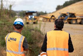 Philippe Tabarot Visits A69 Motorway Construction Site - Cuq Toulza