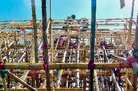 Agartala Artisans Build Durga Puja Panda - India