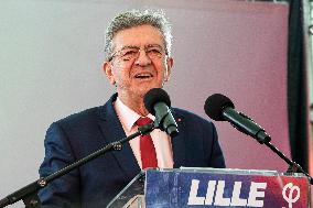Jean-Luc Melenchon Speaks At Annual Flea Market - Lille
