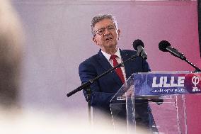 Jean-Luc Melenchon Speaks At Annual Flea Market - Lille