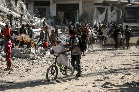 Destroyed Tower Following An Israeli Airstrike - Gaza City