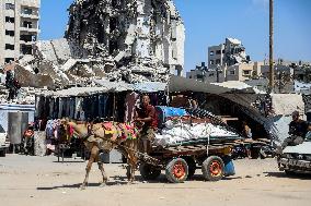 Destroyed Tower Following An Israeli Airstrike - Gaza City