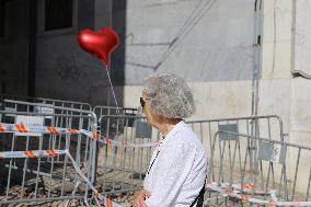 People Gather At Site Of Funicular Accident - Lisbon