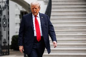 DC: President Trump Departs White House for U.S. Open Tennis Championships in New York