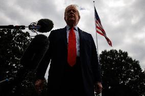 DC: President Trump Departs White House for U.S. Open Tennis Championships in New York