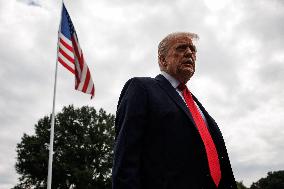 DC: President Trump Departs White House for U.S. Open Tennis Championships in New York