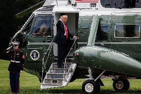 DC: President Trump Departs White House for U.S. Open Tennis Championships in New York
