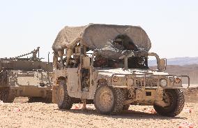 Israeli Military Vehicles at Israeli Border with Gaza