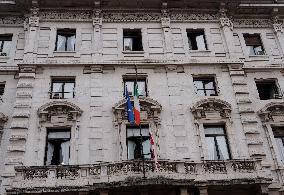 Flags At Half-Mast For Giorgio Armani On The Day Of His Funeral - Italy