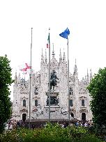 Flags At Half-Mast For Giorgio Armani On The Day Of His Funeral - Italy
